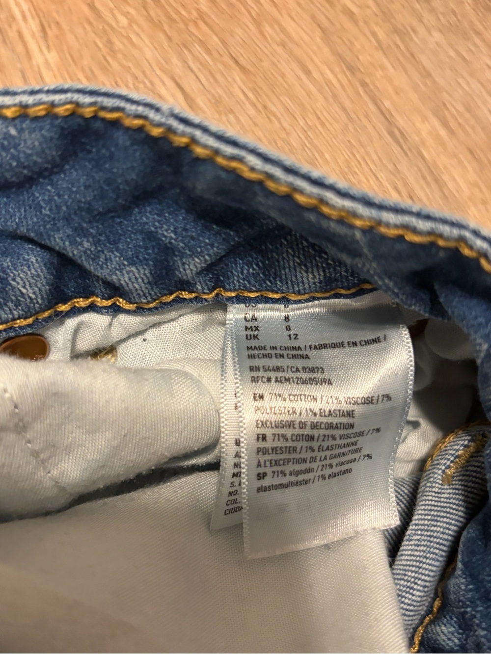 Women’s American Eagle Outfitters Distressed Denim Mini Skirt - Medium Wash - Picture 6 of 7